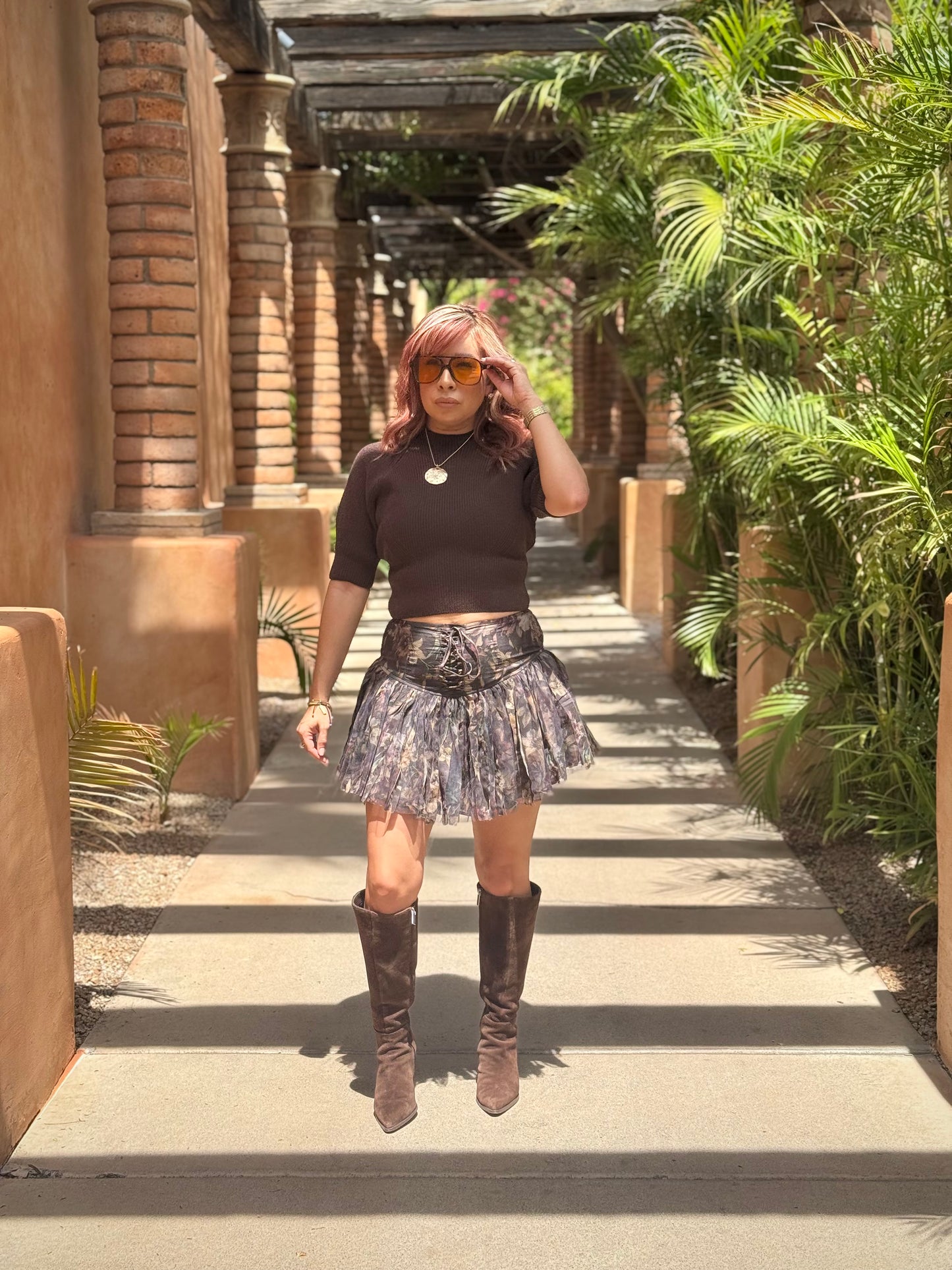 Tied With Love Floral Mini Skort