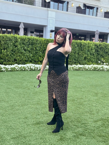 Untamed Leopard Midi Skirt