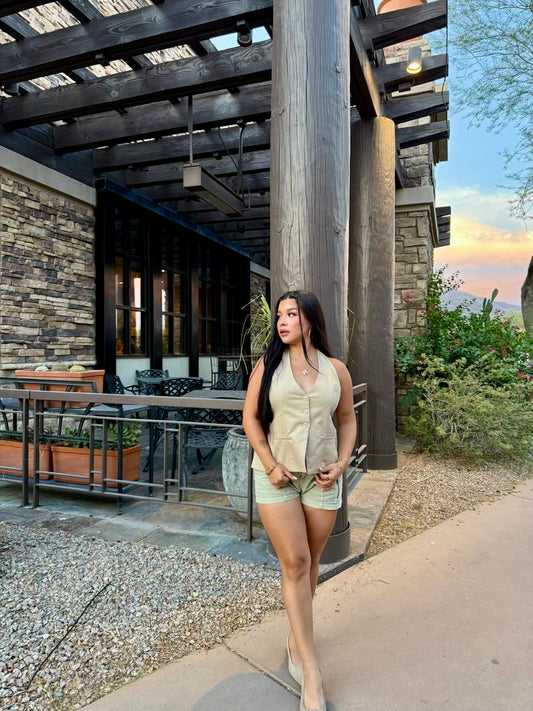 New Obsession Khaki Halter Top