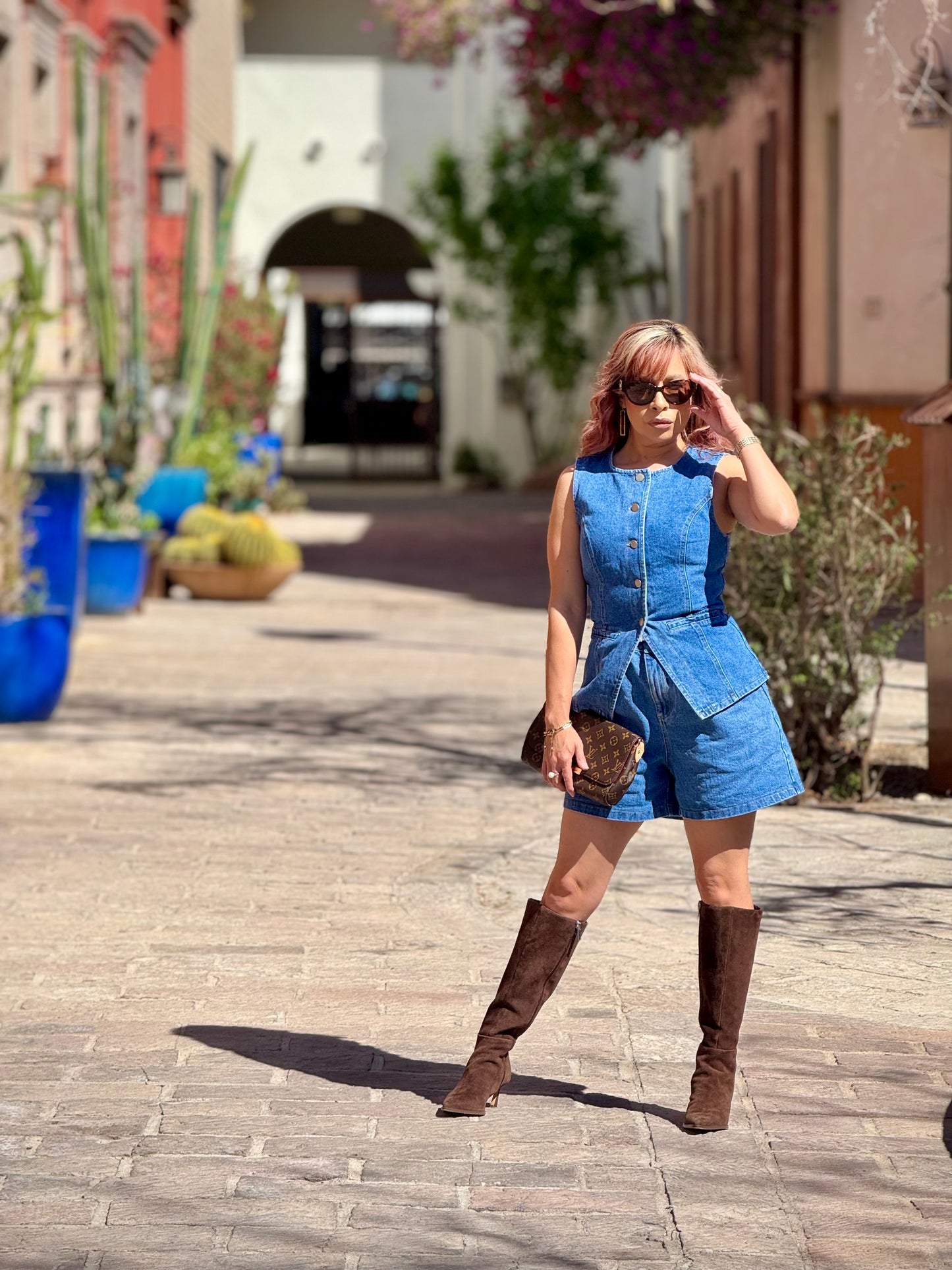 Denim A La Mode 2-Piece Vest Set