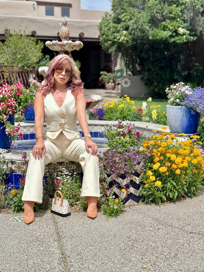 Lost In The Moment Twill Vest & Pant Set