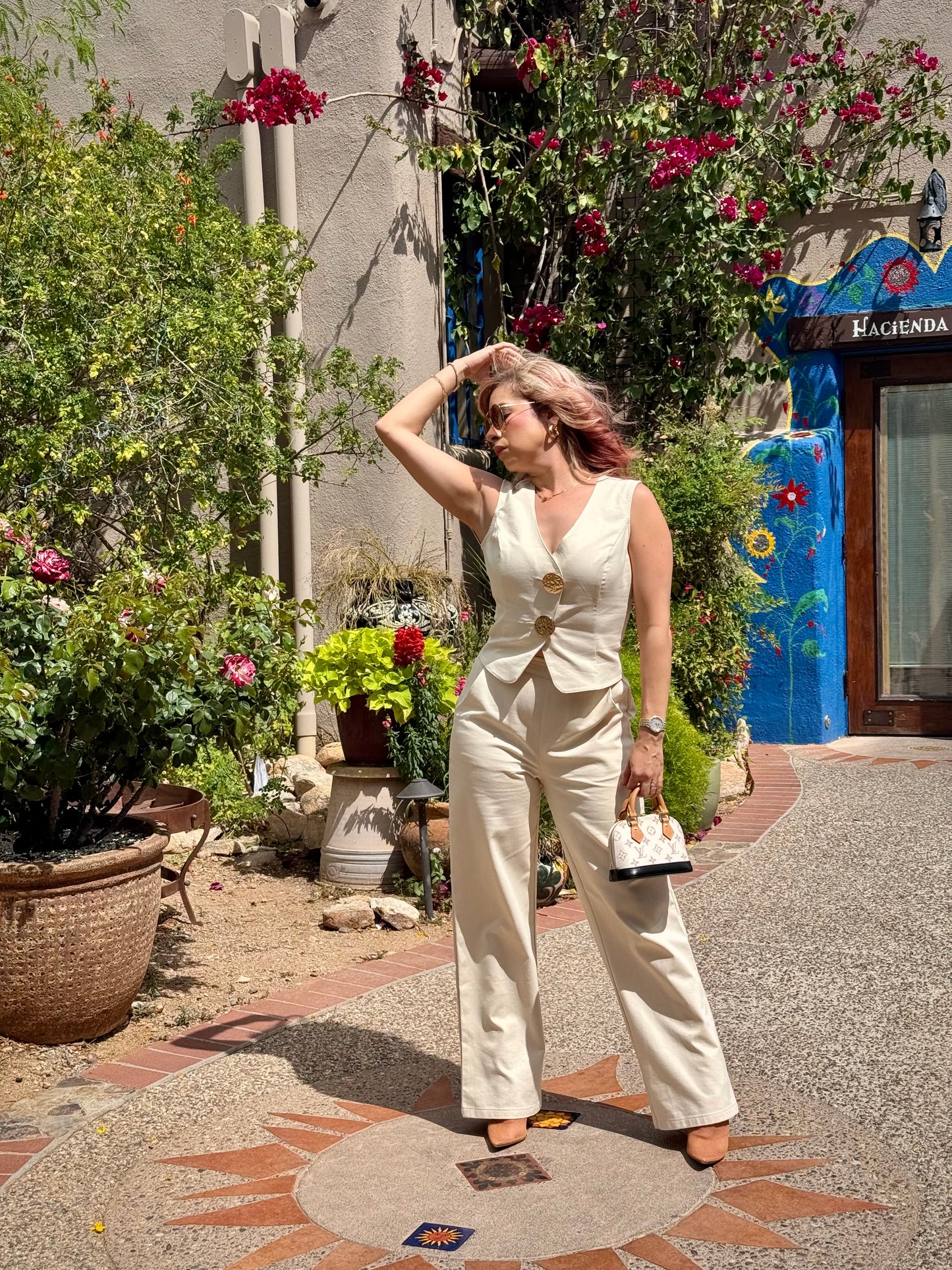 Lost In The Moment Twill Vest & Pant Set