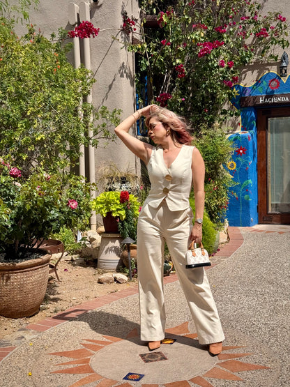 Lost In The Moment Twill Vest & Pant Set