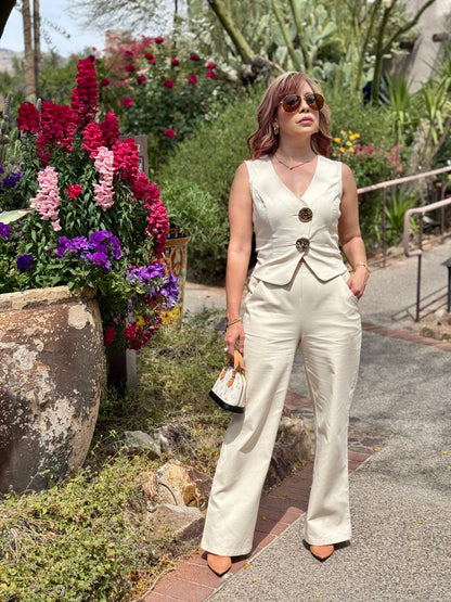 Lost In The Moment Twill Vest & Pant Set