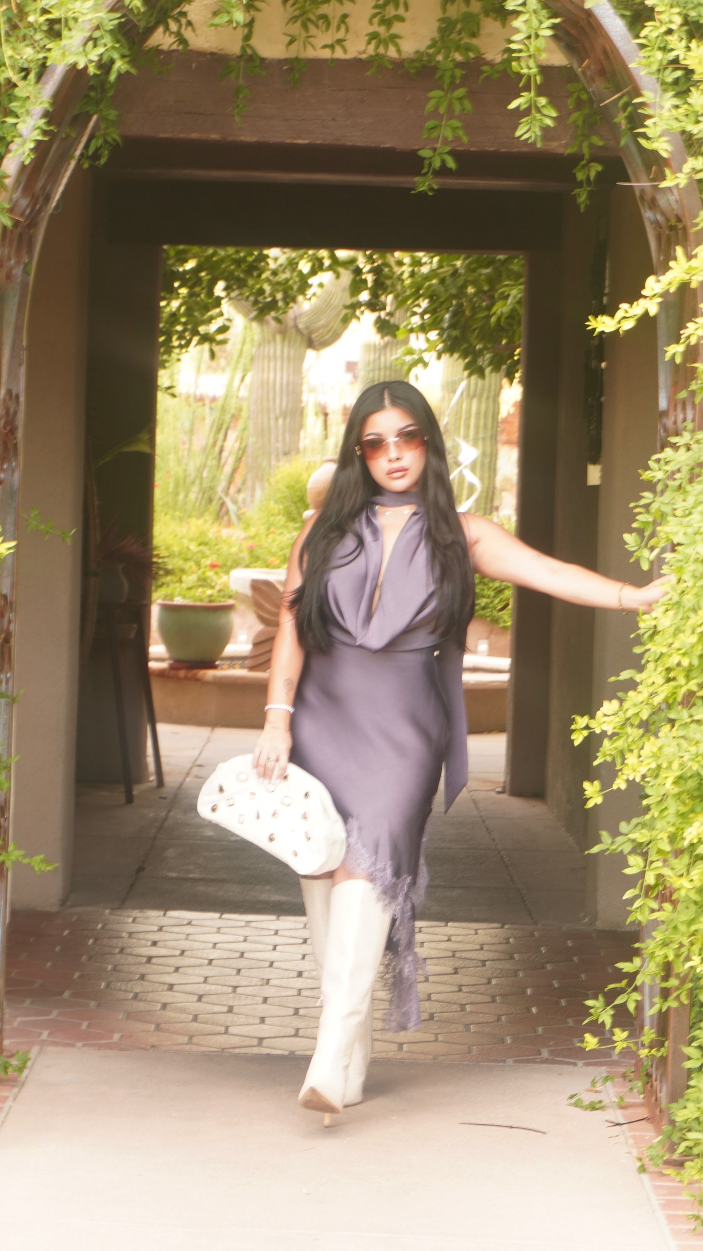 One & Only Satin Lace Dress
