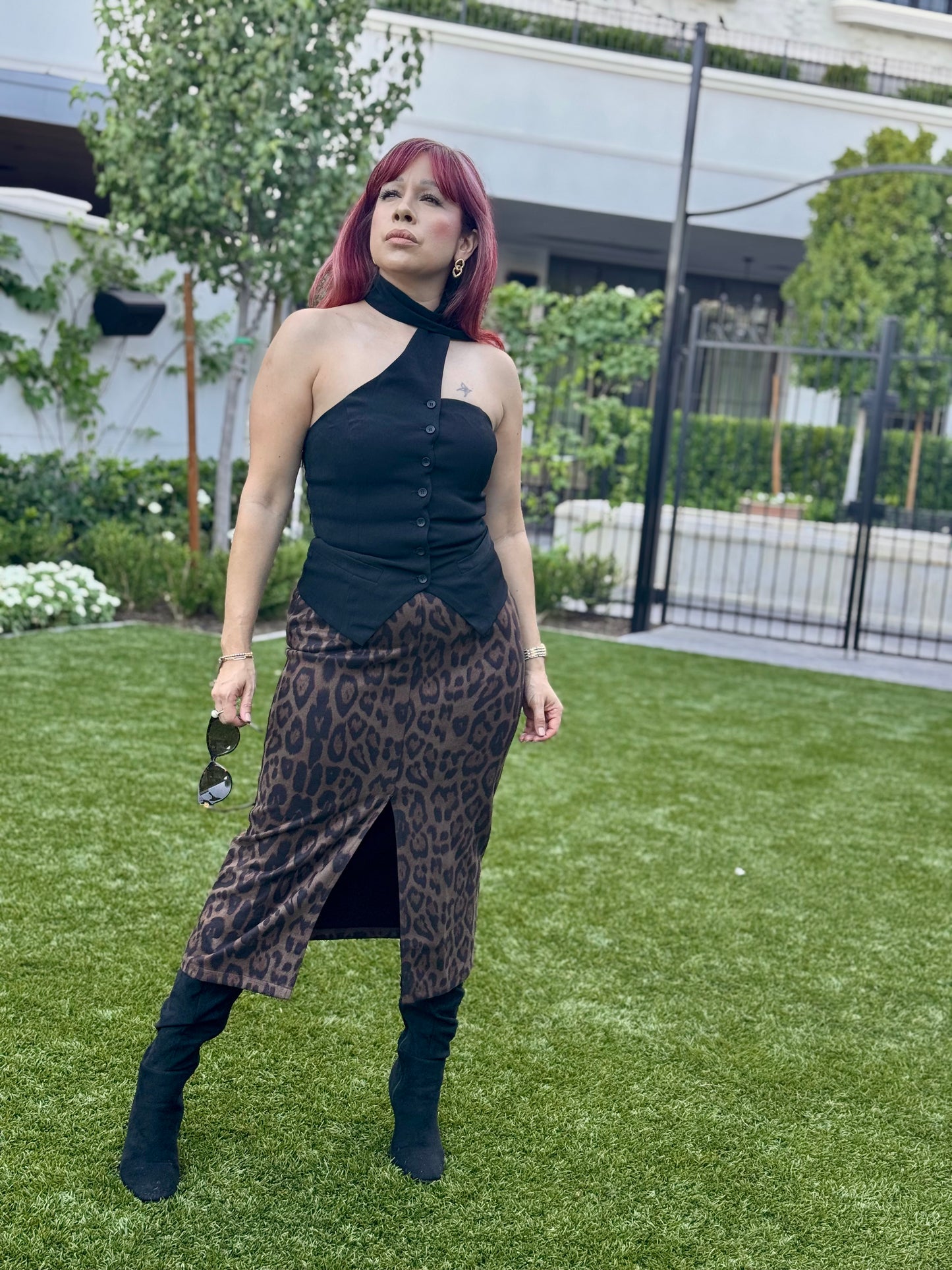 Untamed Leopard Midi Skirt