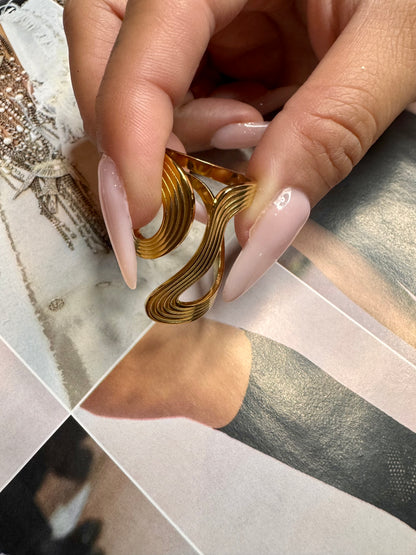 With Intention Wavy Abstract Ring