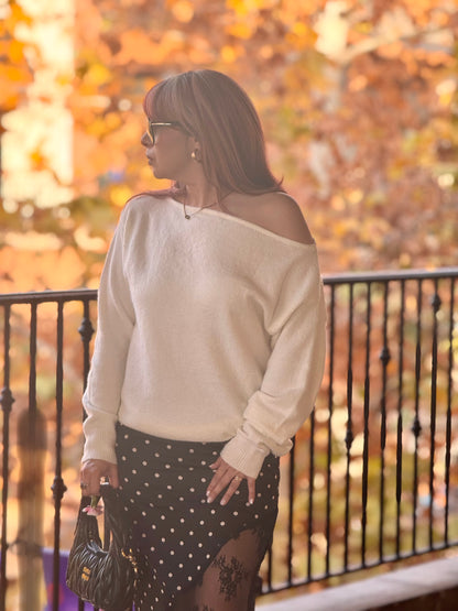 Creamy & Dreamy Knit Off Shoulder Sweater