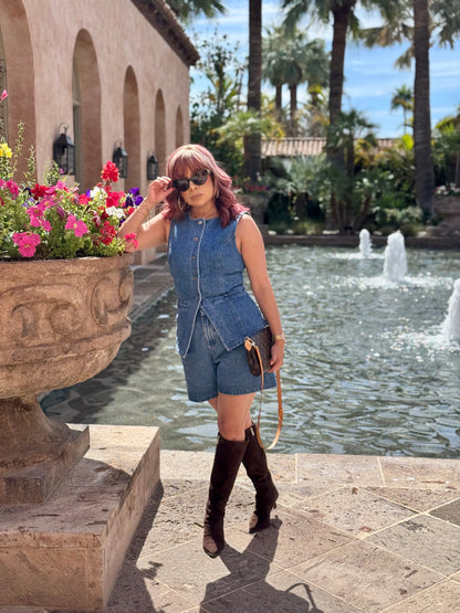 Denim A La Mode 2-Piece Vest Set