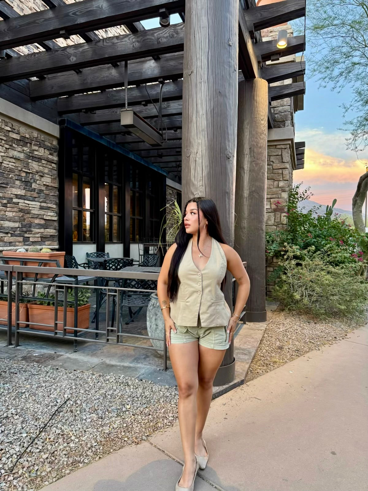 New Obsession Khaki Halter Top