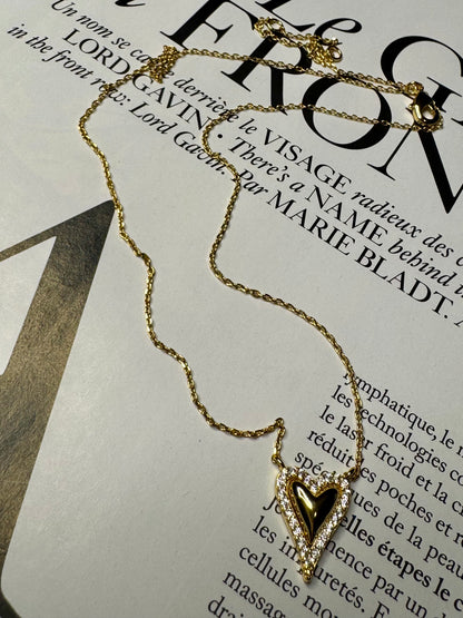 Corazon Gold Rhinestone Necklace