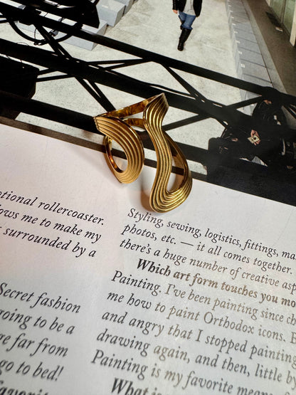 With Intention Wavy Abstract Ring