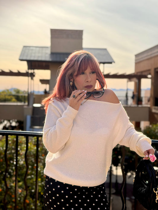 Creamy & Dreamy Knit Off Shoulder Sweater
