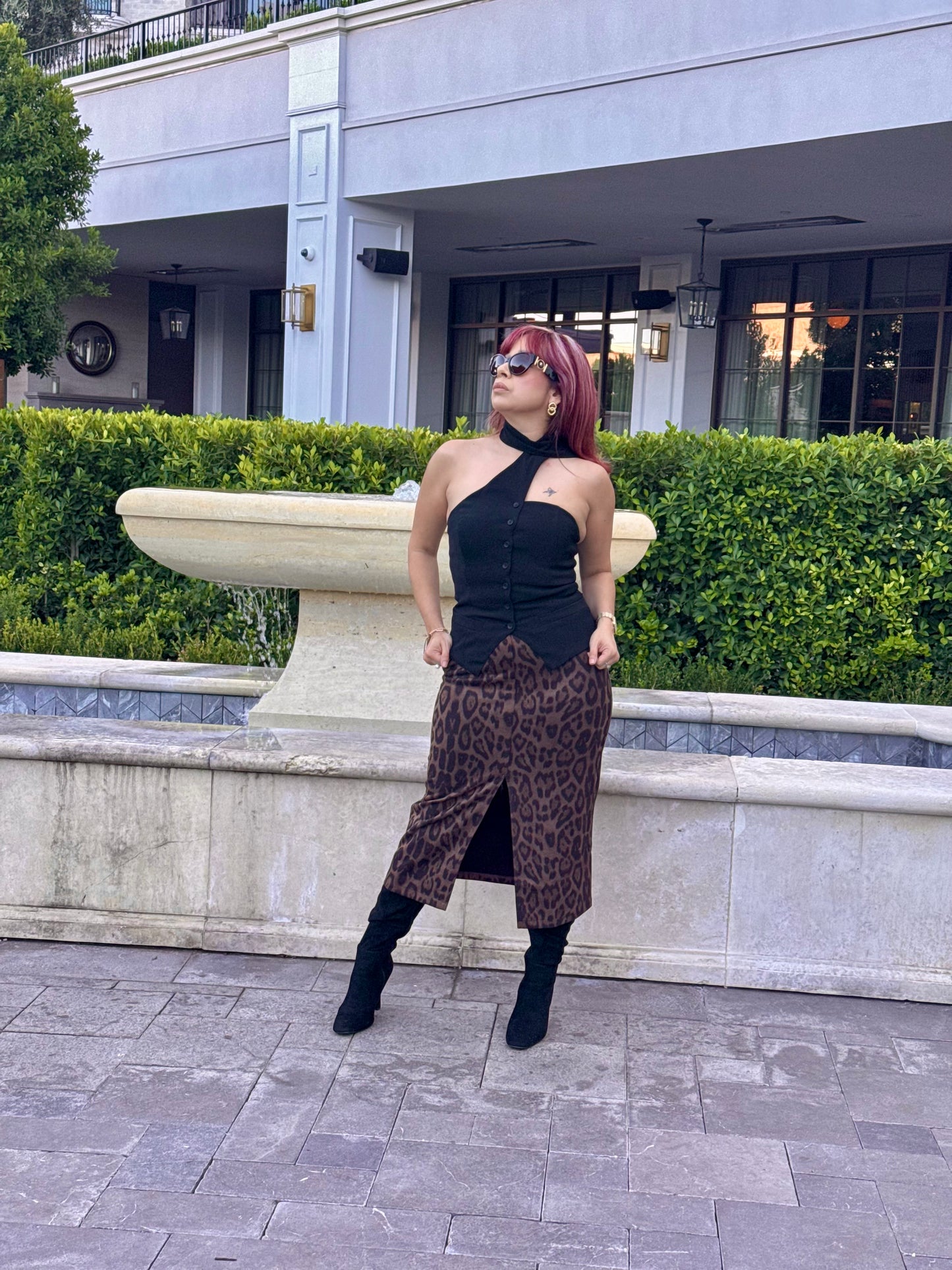 Untamed Leopard Midi Skirt