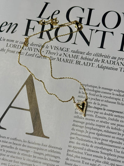 Corazon Gold Rhinestone Necklace