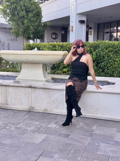 Untamed Leopard Midi Skirt