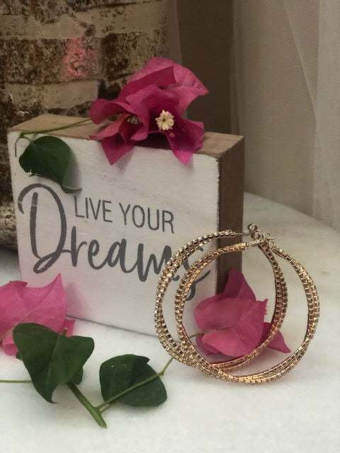 Twisted Hoop Bling Earrings