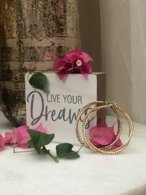 Twisted Hoop Bling Earrings